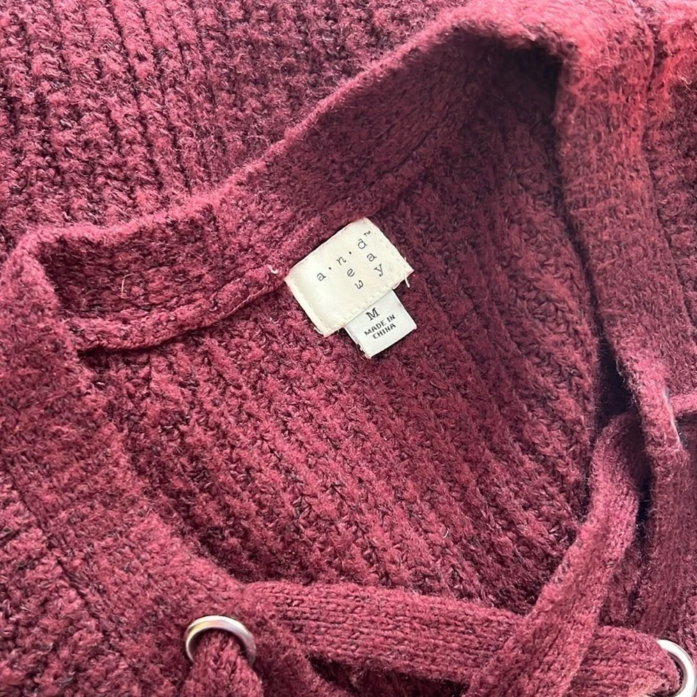 A New Day | Deep V Tie Up Sweater